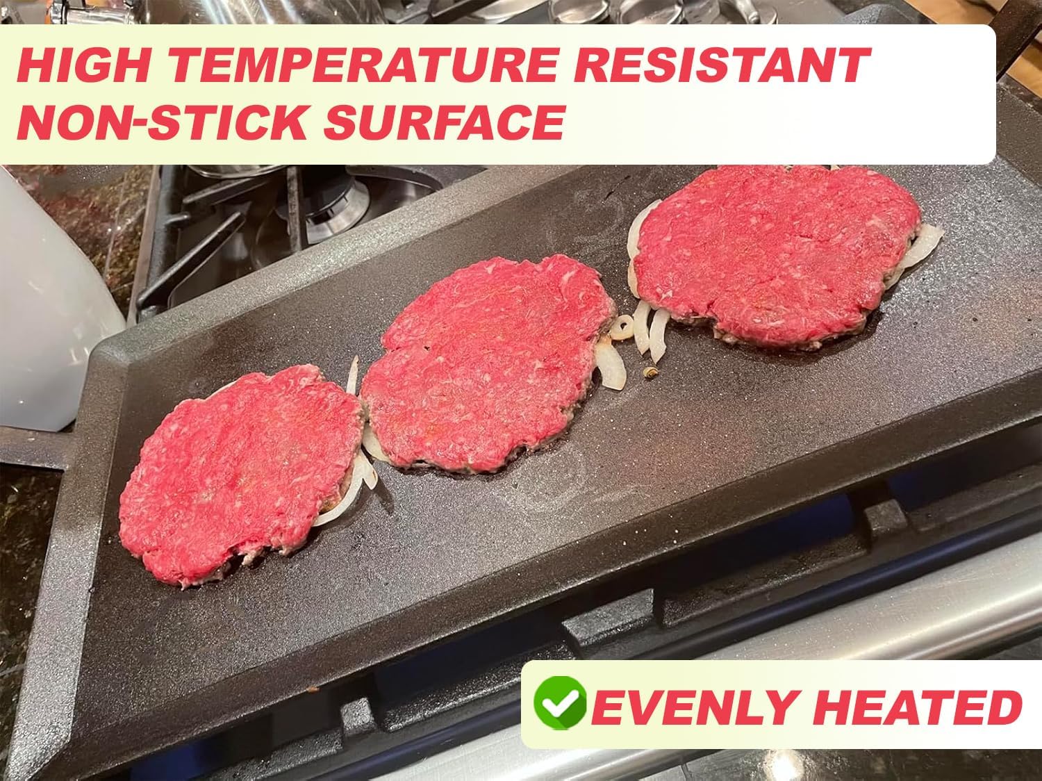 Universal Carbon Steel Griddle for Gas Grill, Griddle Pan for Stove Top, Versatile Stovetop Oven, Induction Cooktop, Flat Top Plate for Charbroil Etc. All Gas & Charcoal Grill 24