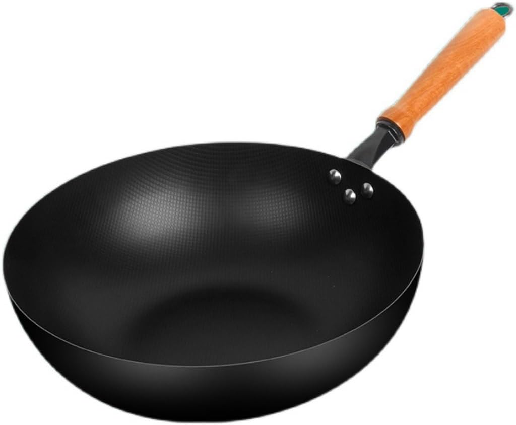 Cast Iron Pot Forged Chinese Wok Non-stick Frying Pan Home Kitchen Cooking For Induction