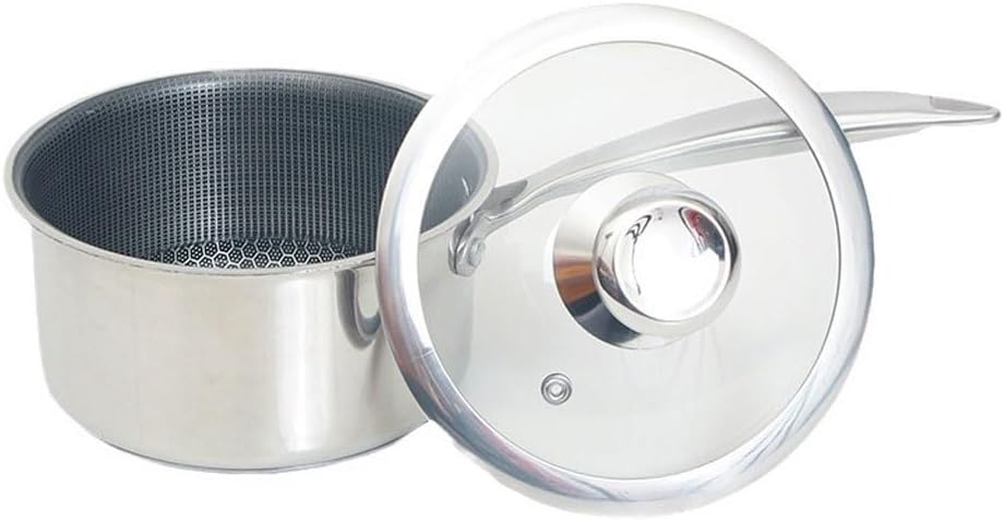 Thickened Stainless Steel Pot Small Capacity Honeycomb Milk Potsingle Ear Steamer with Induction Cooker Pot,White-Fruit peach5
