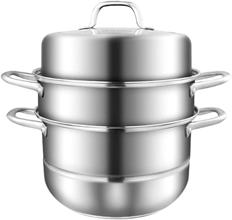 Stainless Steel Three-Layer Large-Capacity Steamer Household Multi-Layer Induction Cooker Universal Pot(