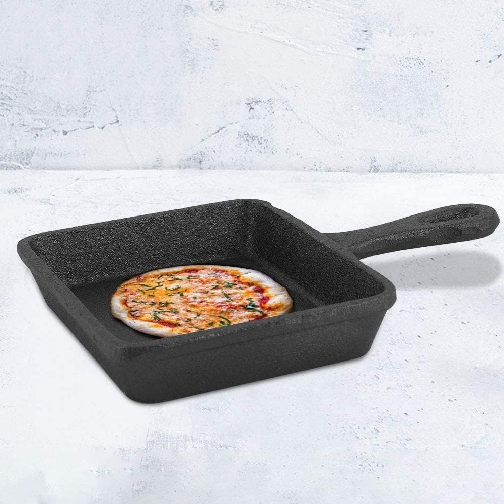 Pancake Pan Omelet Pan Mini Frying Pans, Cast Iron Rectangle Egg Pan Pancake Pan Omelette Pans Kitchen Cookware Black Frying Pan Wok