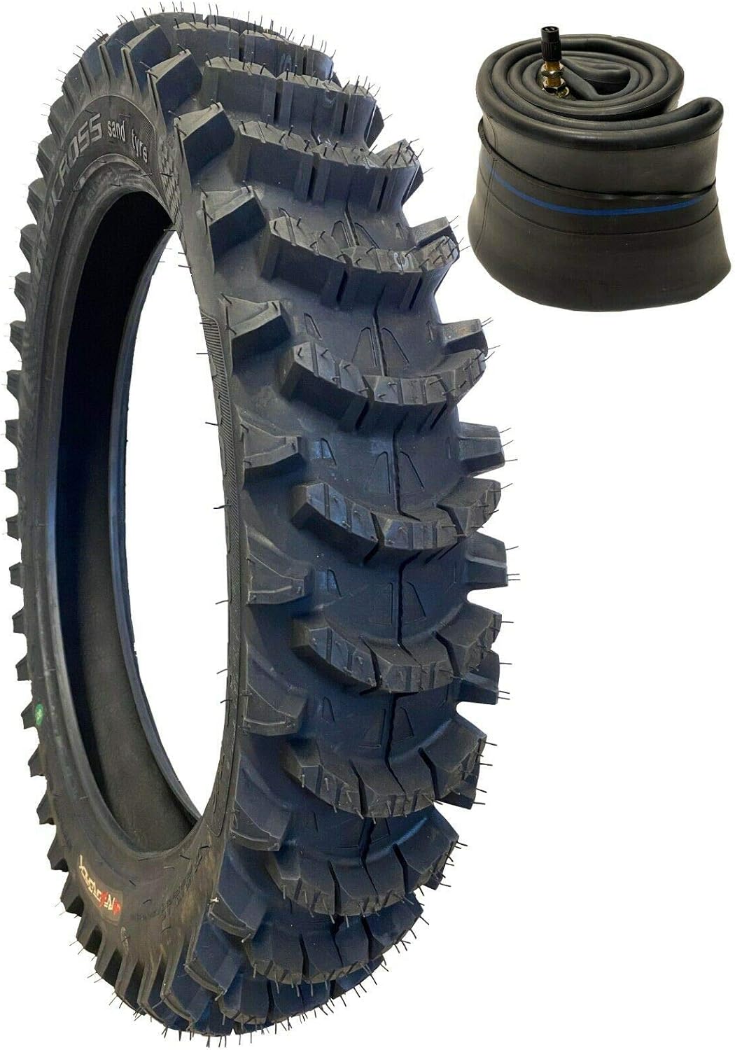 Scoop36 110/100-18 Sand Mud Dirt Bike Tire with Heavy Duty 2.5mm Inner Tube
