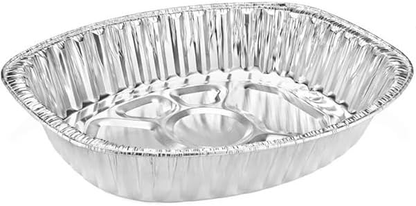 Disposable & Durable Extra Large Oval Turkey Roaster Aluminum Pans For Thanksgiving - 100% Recyclable : Perfect for Brisket, Baking and Roasting : 500 Pans