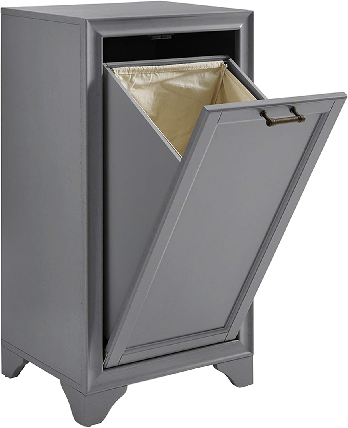 Crosley Furniture Tara Laundry Hamper with Linen Sorting Bag, Bathroom Storage and Organization, Vintage White