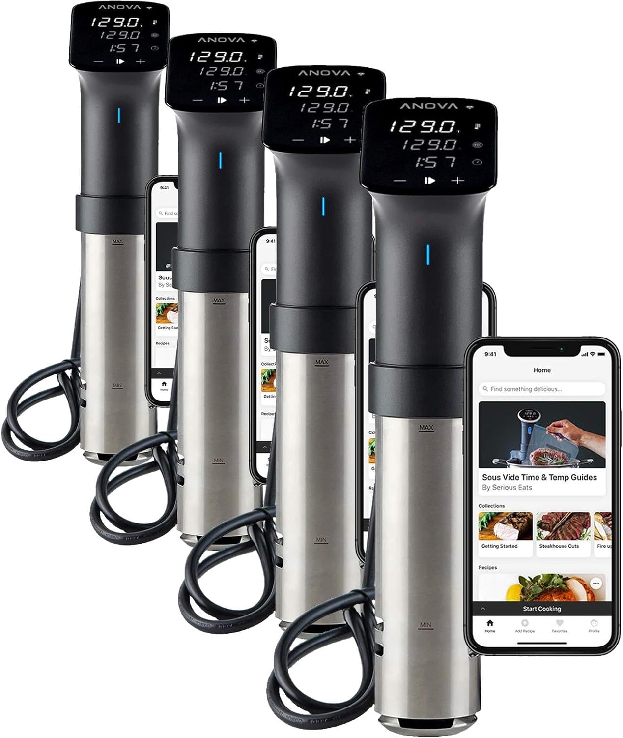 Anova Culinary Sous Vide Precision Cooker Pro, 1200 Watts, Black and Silver
