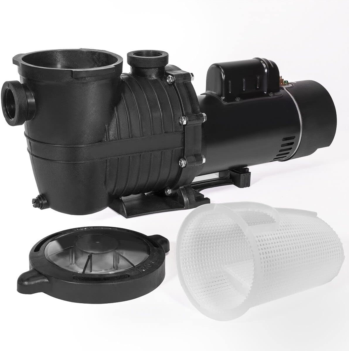 iMeshbean 1.5HP/2HP In Ground Swimming Pool Pump Motor with Strainer above In Ground 115-230v (2 HP (with NPT Connector))