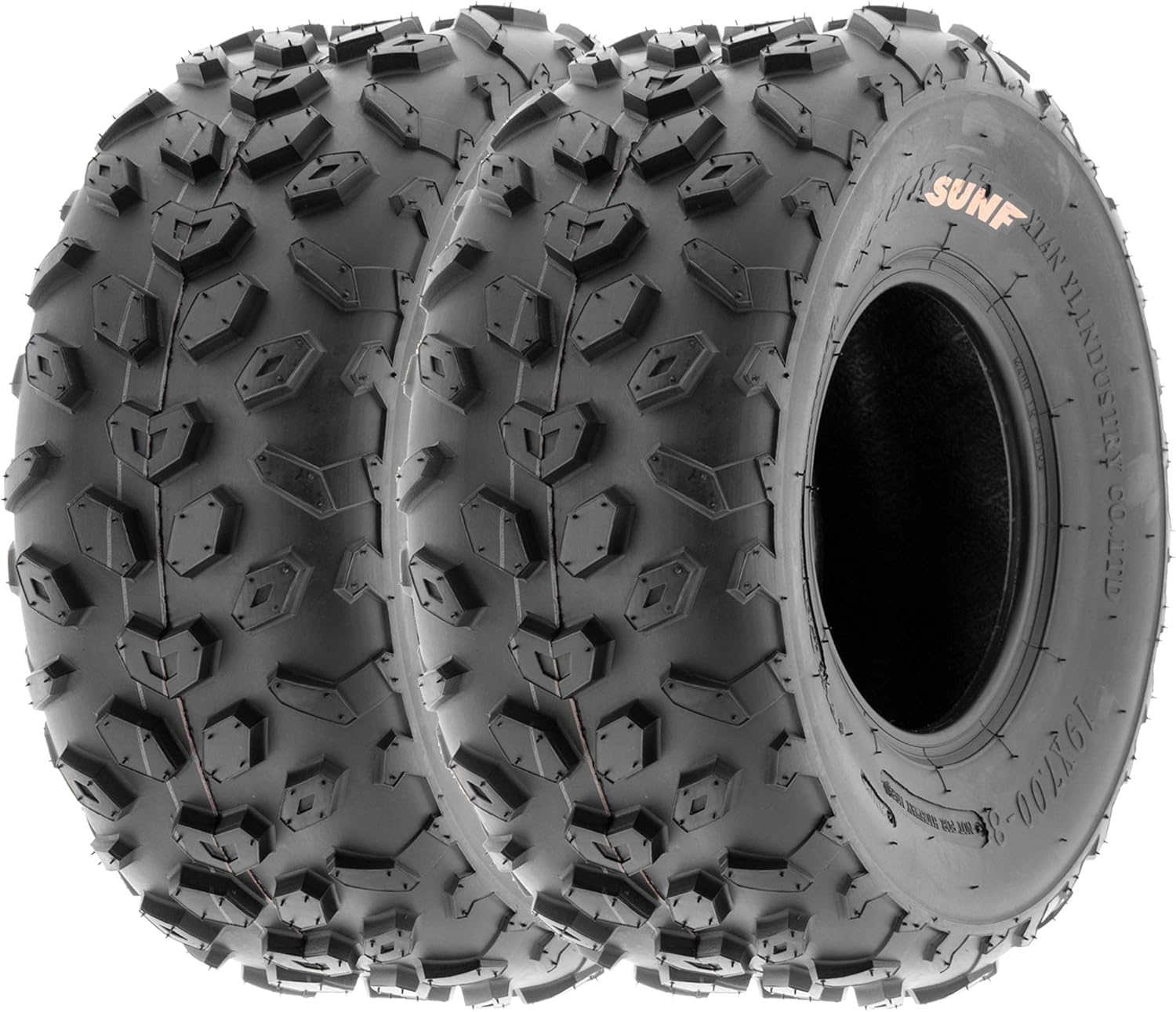 SunF 19x7-8 ATV UTV Knobby Tire 19x7x8 Light Weight 6 PR A014 - PAIR of 2