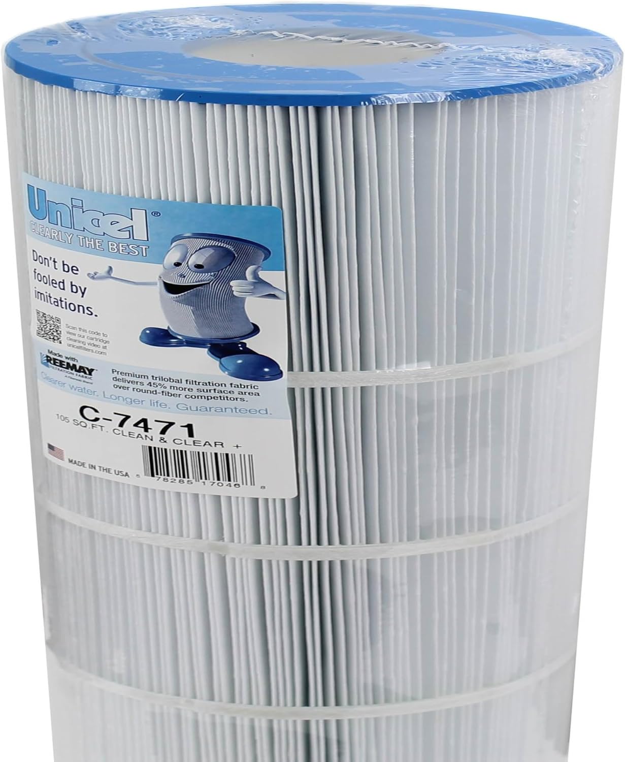 Unicel C-7471 105 Sq Ft Media Replacement Pool Filter Cartridge with 168 Pleats, Compatible with Pentair Pool Products, Pac Fab, & Waterway (4 Pack)