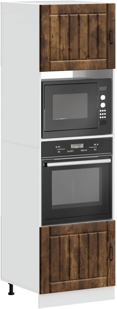 vidaXL Oven Cabinet Smoked Oak Engineered Wood Compact Adjustable Feet