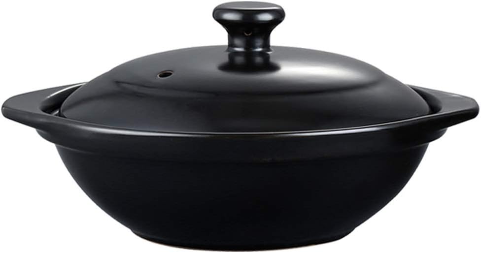 Black Enamel Casserole with Rice, Ceramic Casserole, Wok Pan, Cooking Without Trace Ceramic, Easy to Use