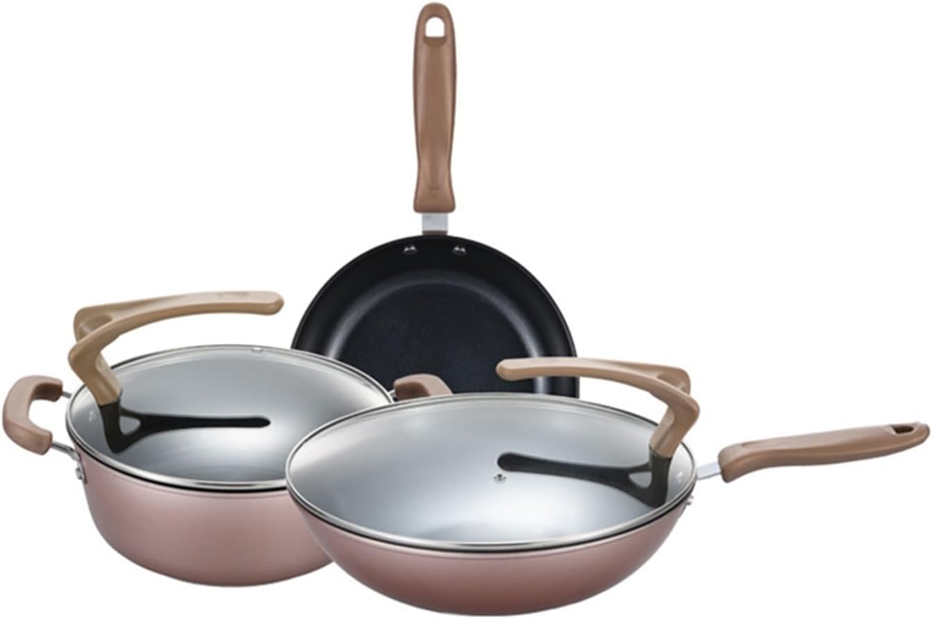Non-stick Stockpot Kit Three-piece Household Combination Wok Pan Set