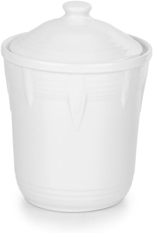 Fiesta® Medium Chevron Canister (2 qt) – Durable Ceramic, Lead-Free, Dishwasher/Microwave/Oven Safe – Made in USA Dinnerware - Turquoise