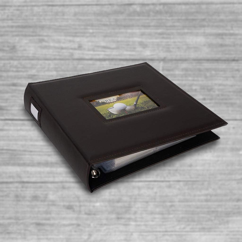 Golf Scorecard and Photo Album | Available in Brown or Black | Holds Up to 130 Scorecards | Designed for 4