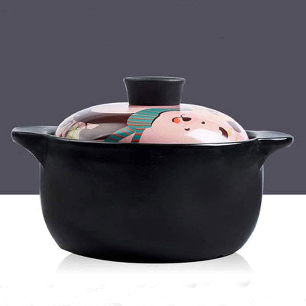 Ceramic Covered Casserole Dish with Lid,Clay Pot Earthen Onion Soup Crocks bimbap Stockpot(E)