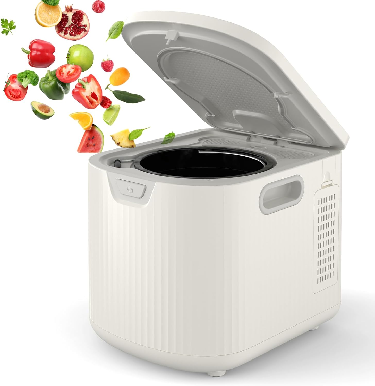 2.5L Electric Composter Countertop, 3 Modes Kitchen Smart Compost Bin with Auto Cleaning, LED Display, Turns Kitchen Waste Into Dry Manure, Low Noise Food Waste Compost Machine