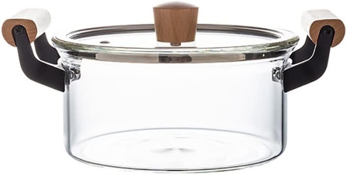 Food-grade Heat Resistant Glass Cooking Pot Clear With Lid Soup For