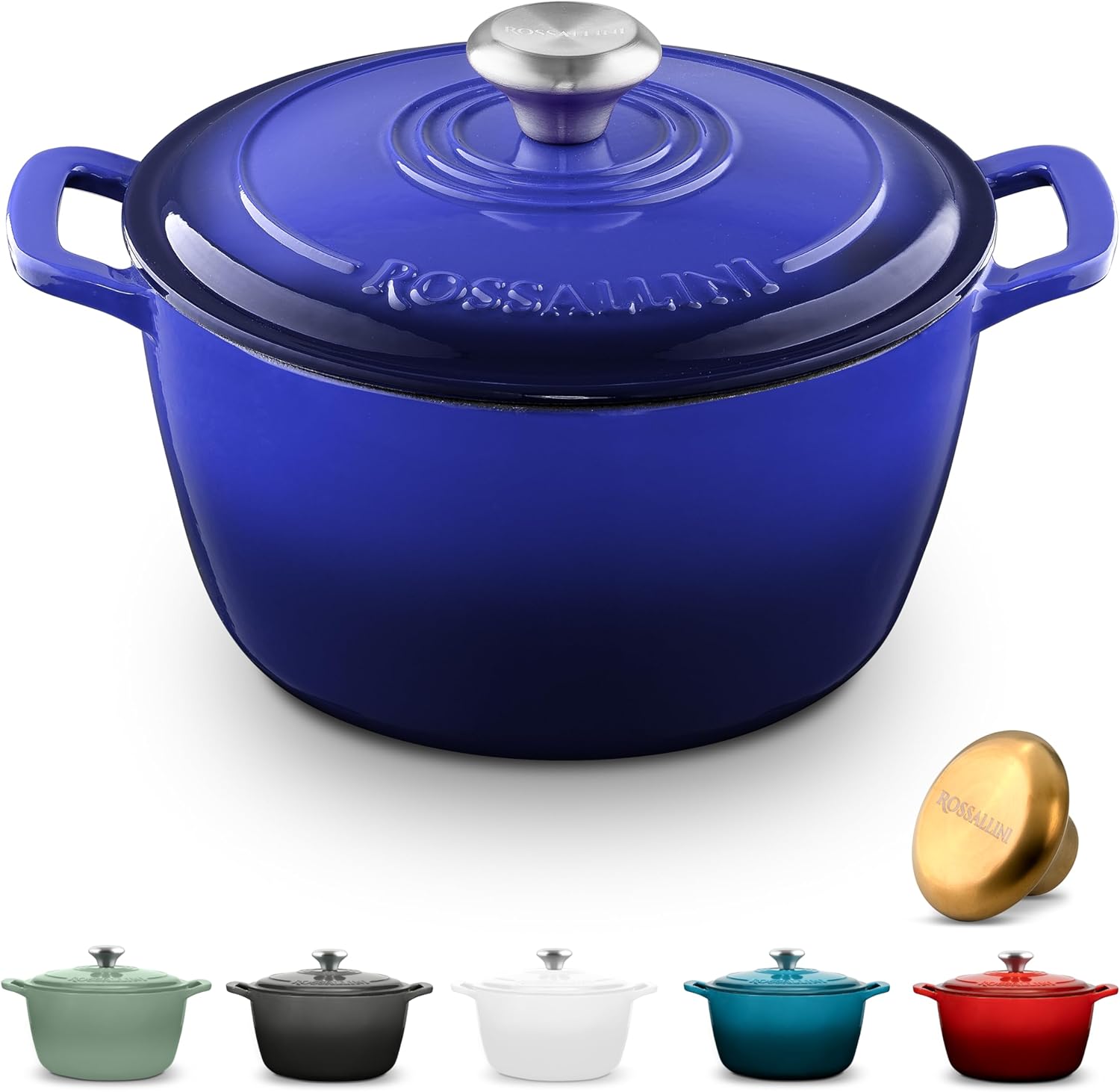 Signature Enameled Cast Iron Dutch Oven, Non-Stick Serving Pot with Tight Fitting Lid for Perfect Roasting, Baking, Sauteing, and Bread Making | 3.5Q (3.3L) - Sage