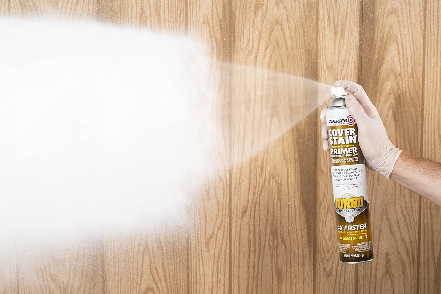 Zinsser Cover Stain Turbo Primer Spray, 26 oz, White, (Pack of 6)