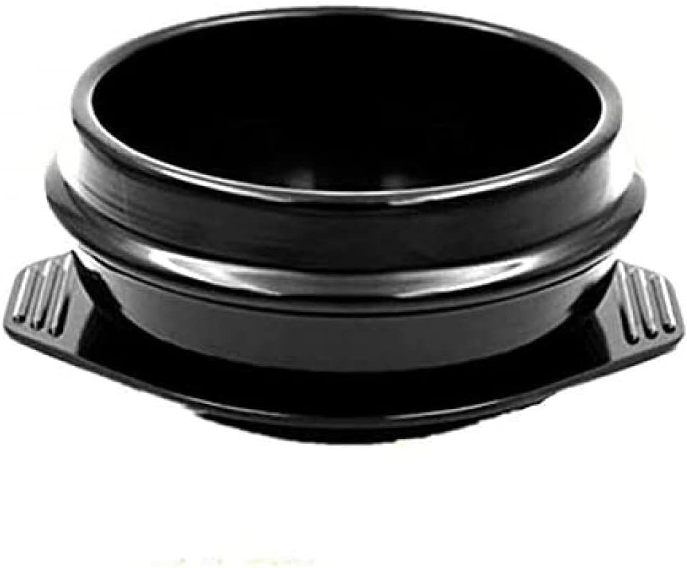 Korean Stone Bowl for Bibimbap, High Temperature Ceramic Casserole with Tray, 1500ml, Commercial-Grade Soup Pot, Heat Resistant, for Gas Stoves