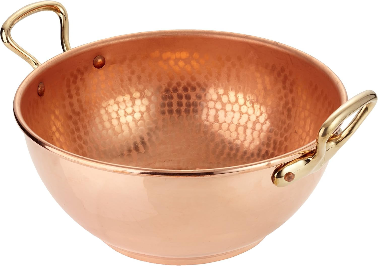 Mauviel M'Passion Hammered Copper Syrup Pan With Brass Handles, 7.5-qt, Made in France