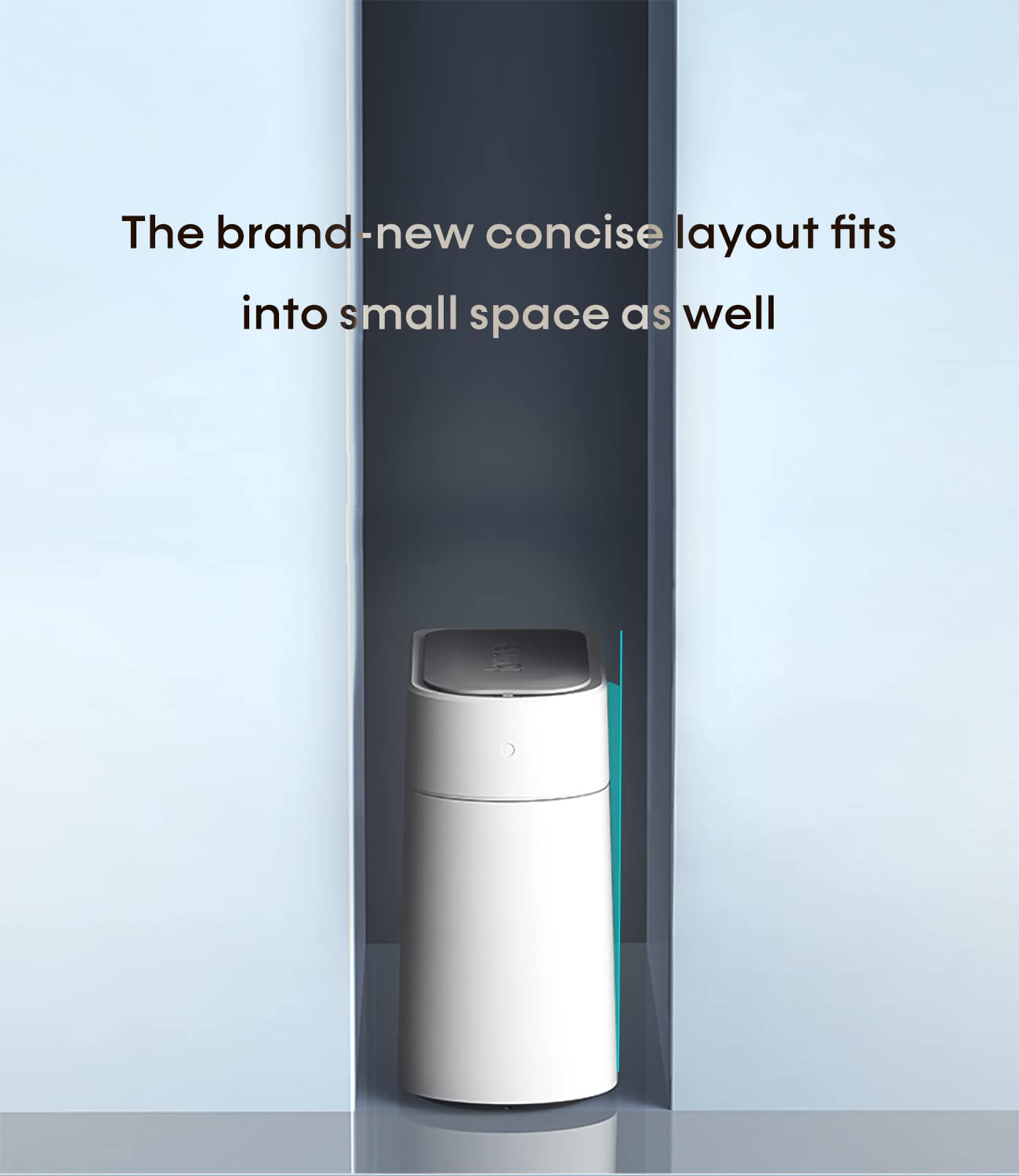 TOWNEW T3 Slim Automatic Infrared Motion Sensor Trash Can with Lid, Self Sealing & Changing 3.4-Gal Waterproof Garbage Can, Bathroom Touchless Trash Cans with Lids- White x1 Refill Ring(Up to 20 Bags)