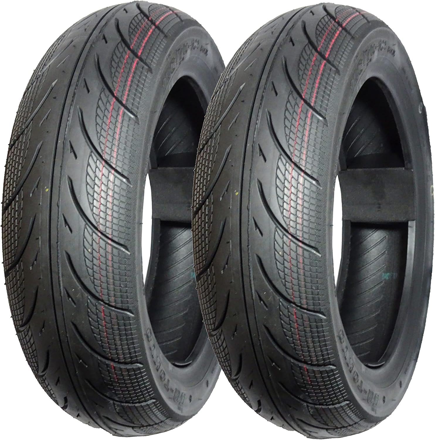 5A01 Set of 2 Scooter Tubeless Tires 3.50-10 (Metric 100/90-10), 51J, Front/Rear Motorcycle/Moped 10