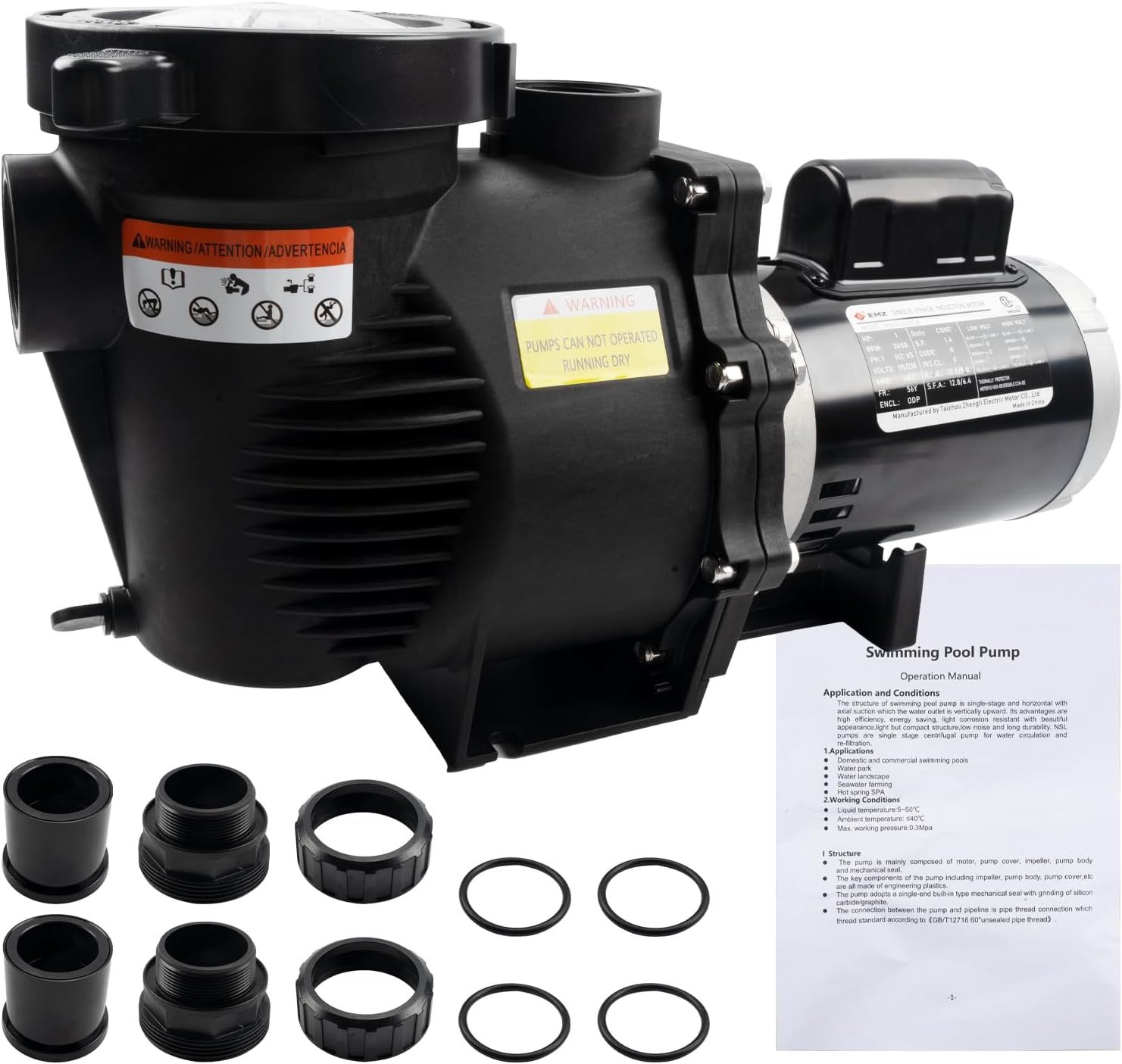 W3SP2607X10 Super Pump Pool Pump fits for Hayward Super Pump Single-Speed 1 HP Super Pump for Pool Pump In-Ground and Spa of All Types and Sizes