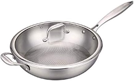 Cooking Pots Stainless Steel Stir Fry with Lid Non Stick Interior,Induction Safe Aluum Cookware