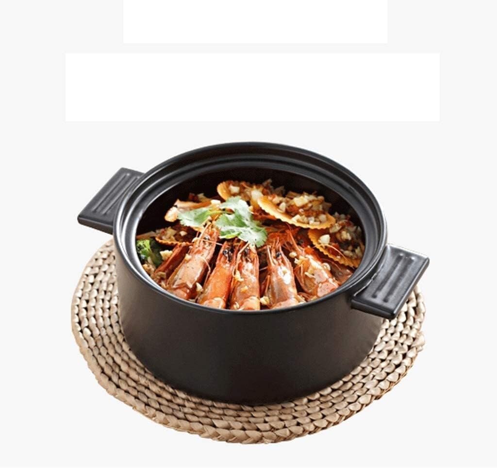 Ceramic Soup Pot & Casserole, High-Temperature Stew with Elm Handle, Non-Coated Cooking Pot, 16x8.5cm, Perfect for Stews Hot Pots
