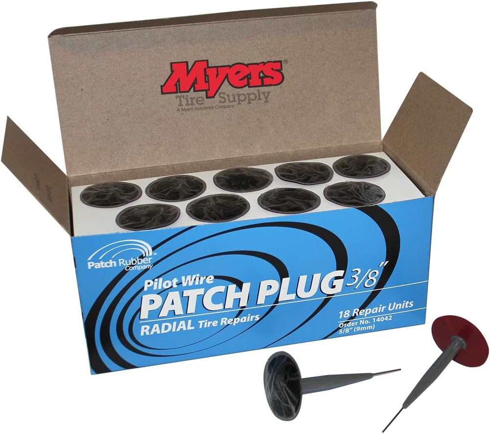 Patch Rubber Company 14042 3/8-Inch Pilot Wire Patch Plugs with 1-3/4-Inch Diameter Patch for Radial Tire Tread Puncture Repairs, (Box of 18)
