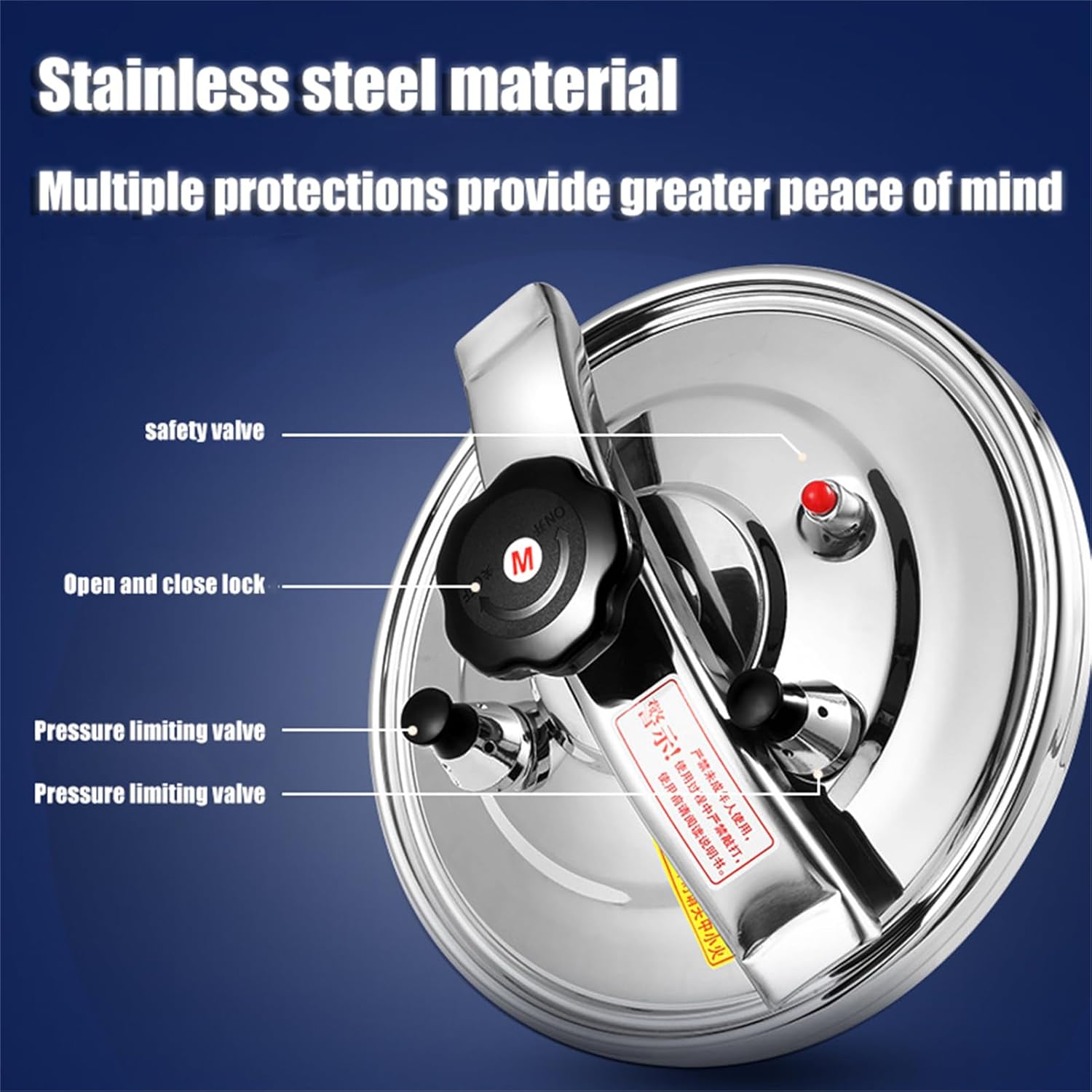 15-50 Quart High Capacity Pressure Cooker, Stainless Steel Commercial Super-Large Pressure Cooker, Suitable for All Types of Stovetops, Included Indution, 6 Heavy Securit,42.3 Quarts