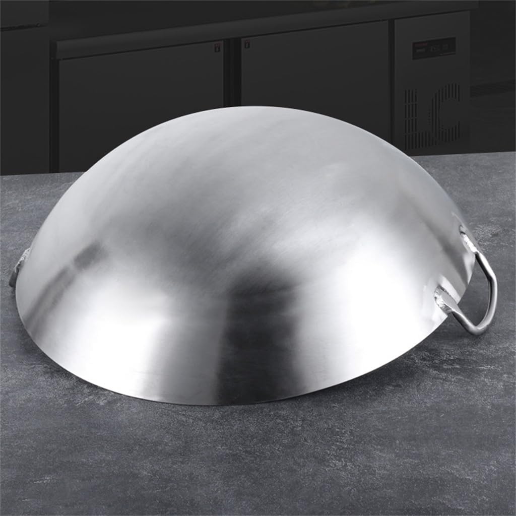 Stainless Steel Frying Pan For Gas Without Coating Round Bottom