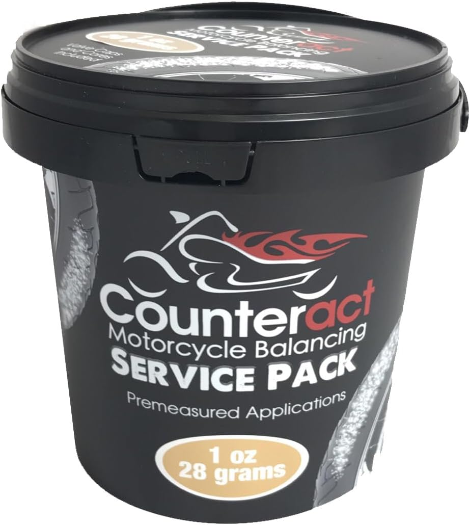 Counteract MKSP1 Motorcycle Tire/Wheel Balancing Bead Bulk Shop Service Pack Bucket - (20) 1oz Pre-measured Bead Bags, (20) Vortex Valve Caps and Cores