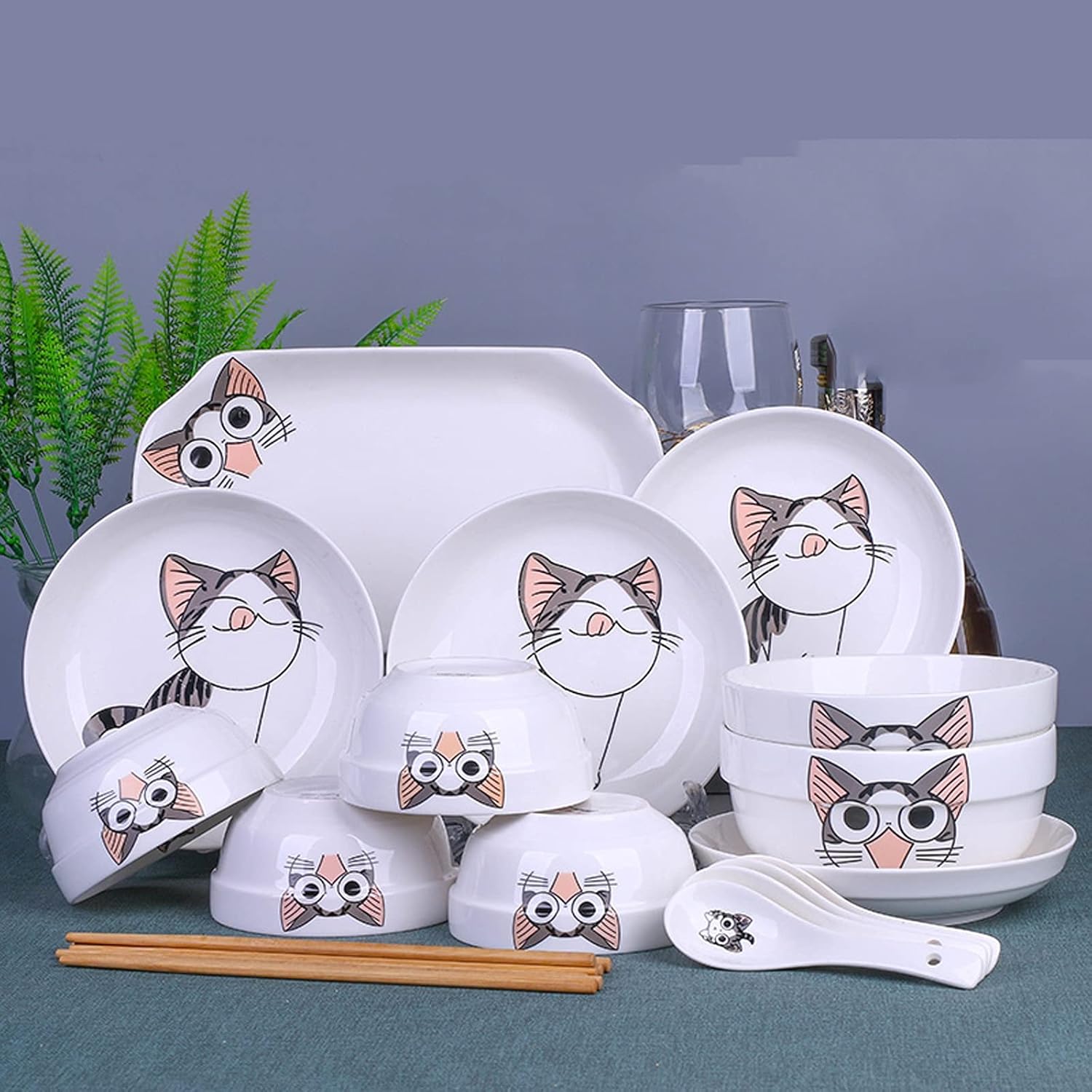 Dinner Plate Stylish Dinner Set for Restaurant and Home, Ceramic Tableware Set, European Style 108-Piece Personalized Kitchen Plate and Bowl Set