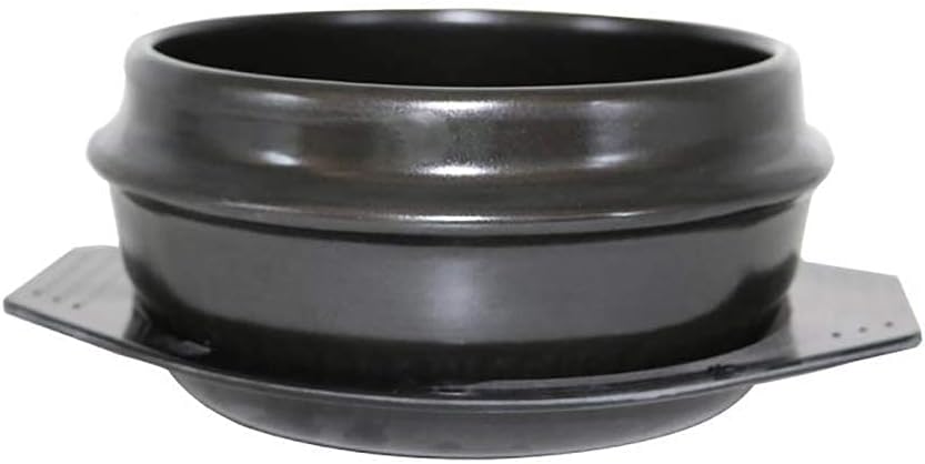 Bowl for bibimbap and soup Ceramic casserole sizzling pot black 2.32quart (color: 1.16quod black 2.32quart (color: 1.16quart) (1.16quart) (1.16quart)