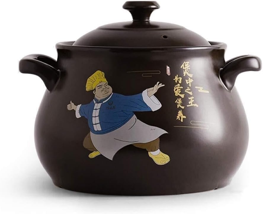 Kaolin Clay Ceramic Casserole, High Capacity Heat Resistant Soup & Stew Pot, 4.8L-13L, Easy to Clean, Home Pottery