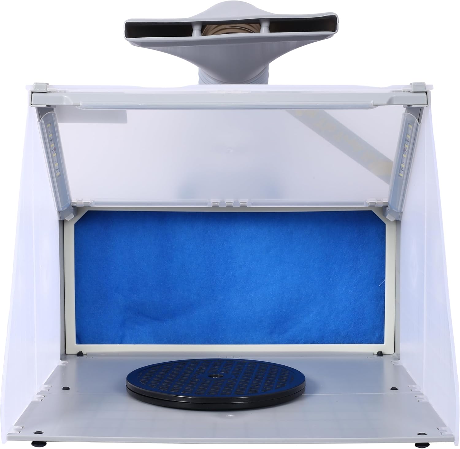 Portable Airbrush Spray Booth with 3 LED Lights Turn Table and 5.5ft Exhaust Hose for Hobby Painting Art Craft