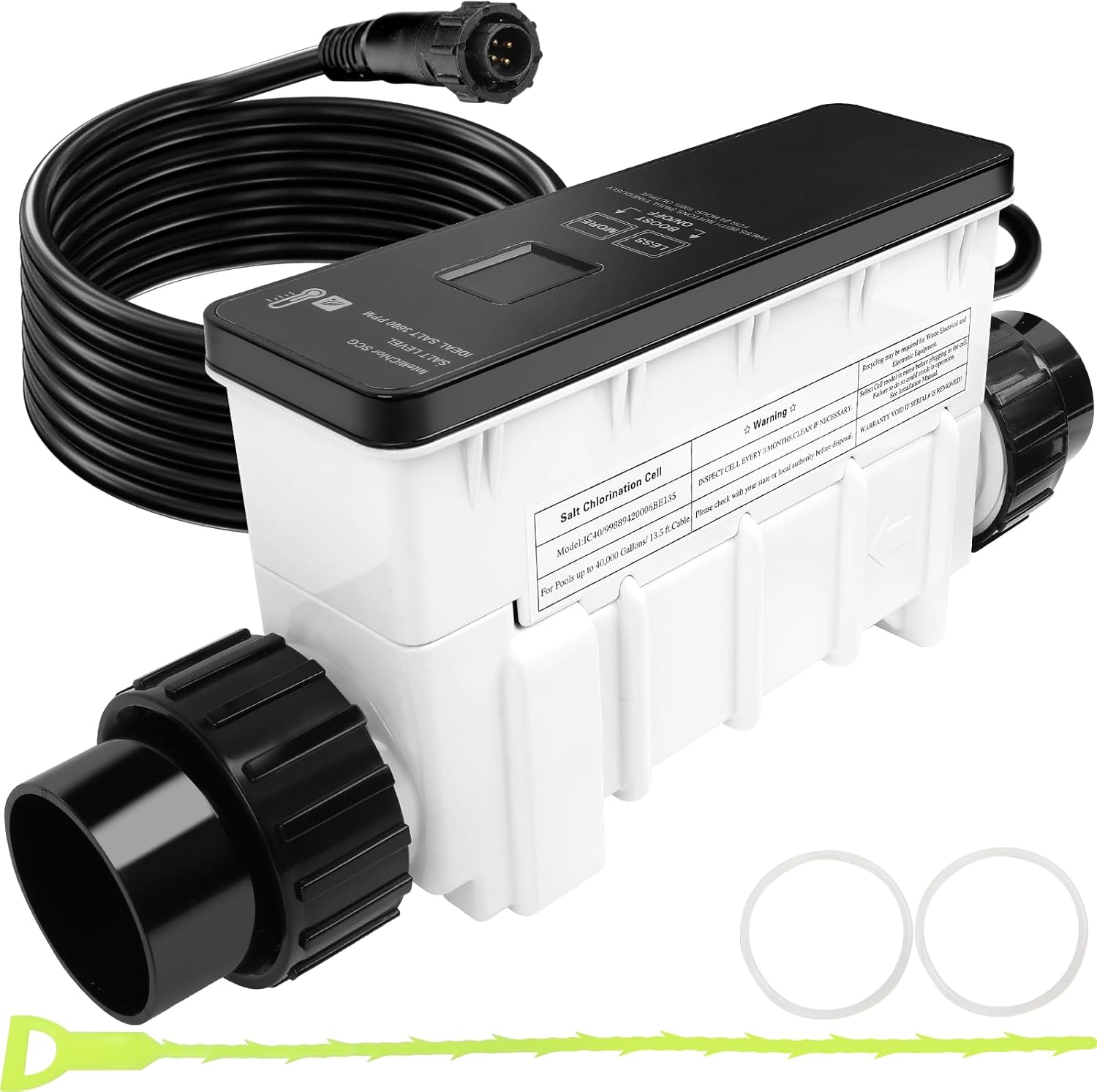 520555 Salt Water Pool Chlorinator System Compatible with Pentair IC40 Salt Chlorine Generator. Salt Chlorine Generator Systems up to 40000 gallons Swimming Pools EC-520555