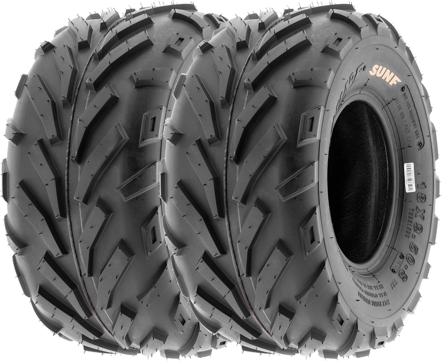 SunF 18x9.5-8 ATV UTV Tire 18x9.5x8 V-Shaped 6 PR A016 - PAIR of 2