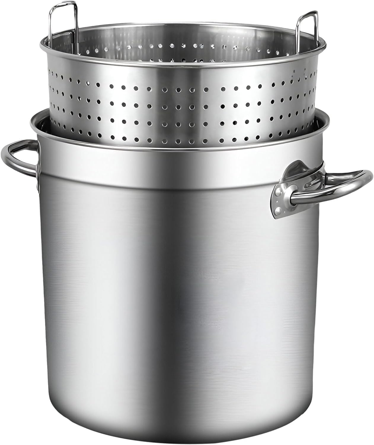 Stainless Steel Stock Pot Turkey Fryer with Basket - Oil Filter Pot for Soups, Boils, and Stews(50cm)