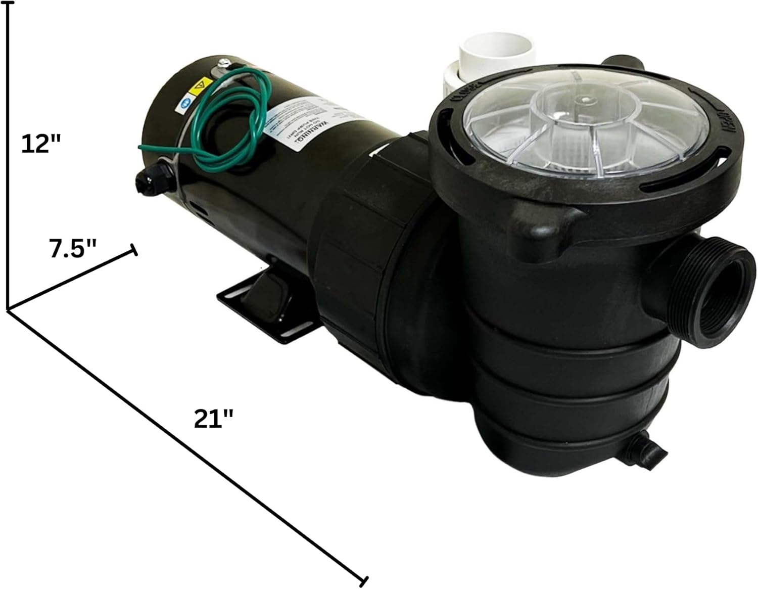 HALF OFF PONDS 3/4 HP 4,500 GPH Above Ground Pool Pump with Strainer Basket – Energy Efficient Inline Water Pump for Swimming Pools, Spas, Waterfalls, Ponds, 120V