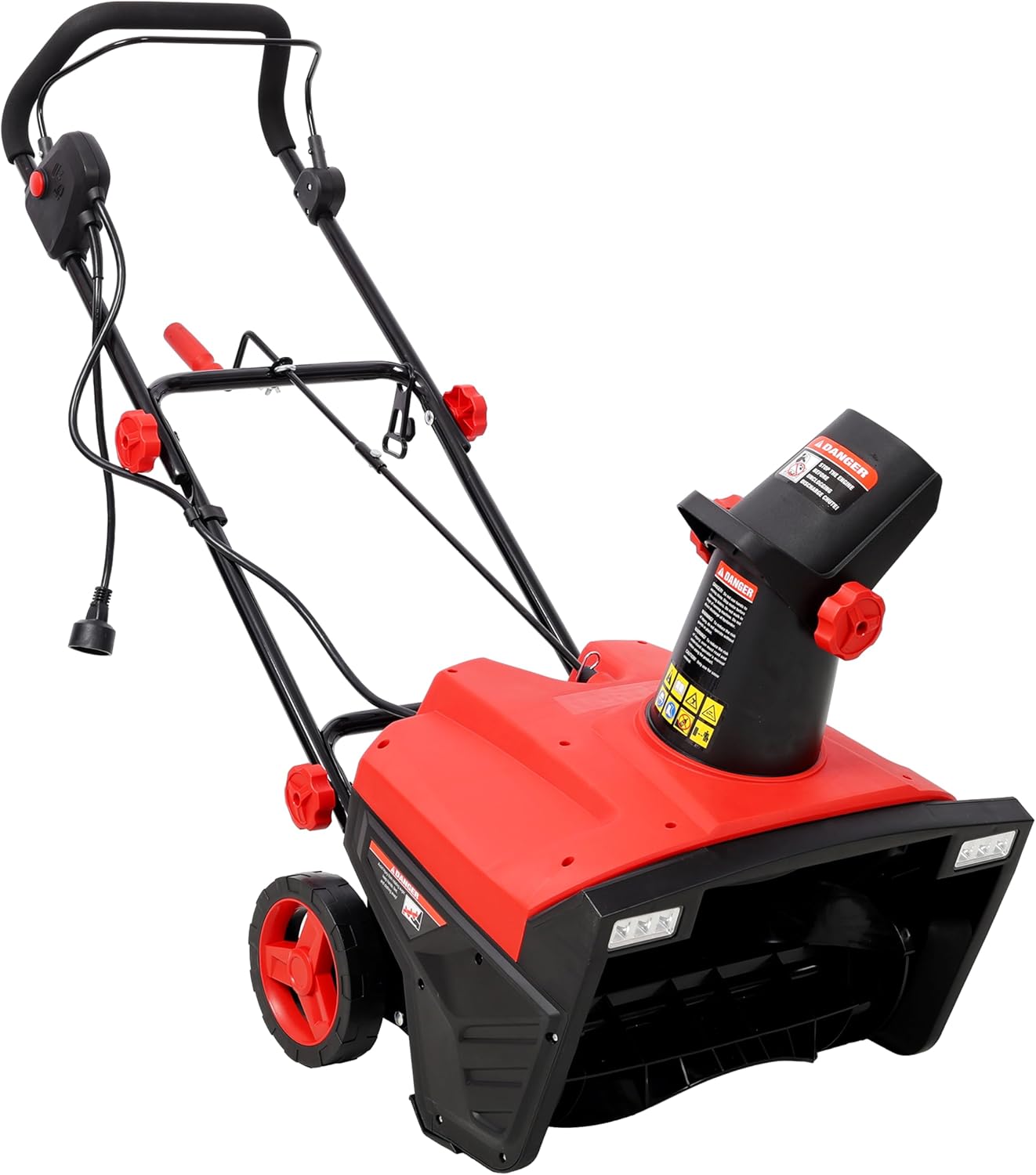 20-Inch Corded Electric Snow Thrower | 120V/60Hz, 15 Amp Motor | 30FT Throwing Distance | Built-in LED Light | for Residential Snow Removal