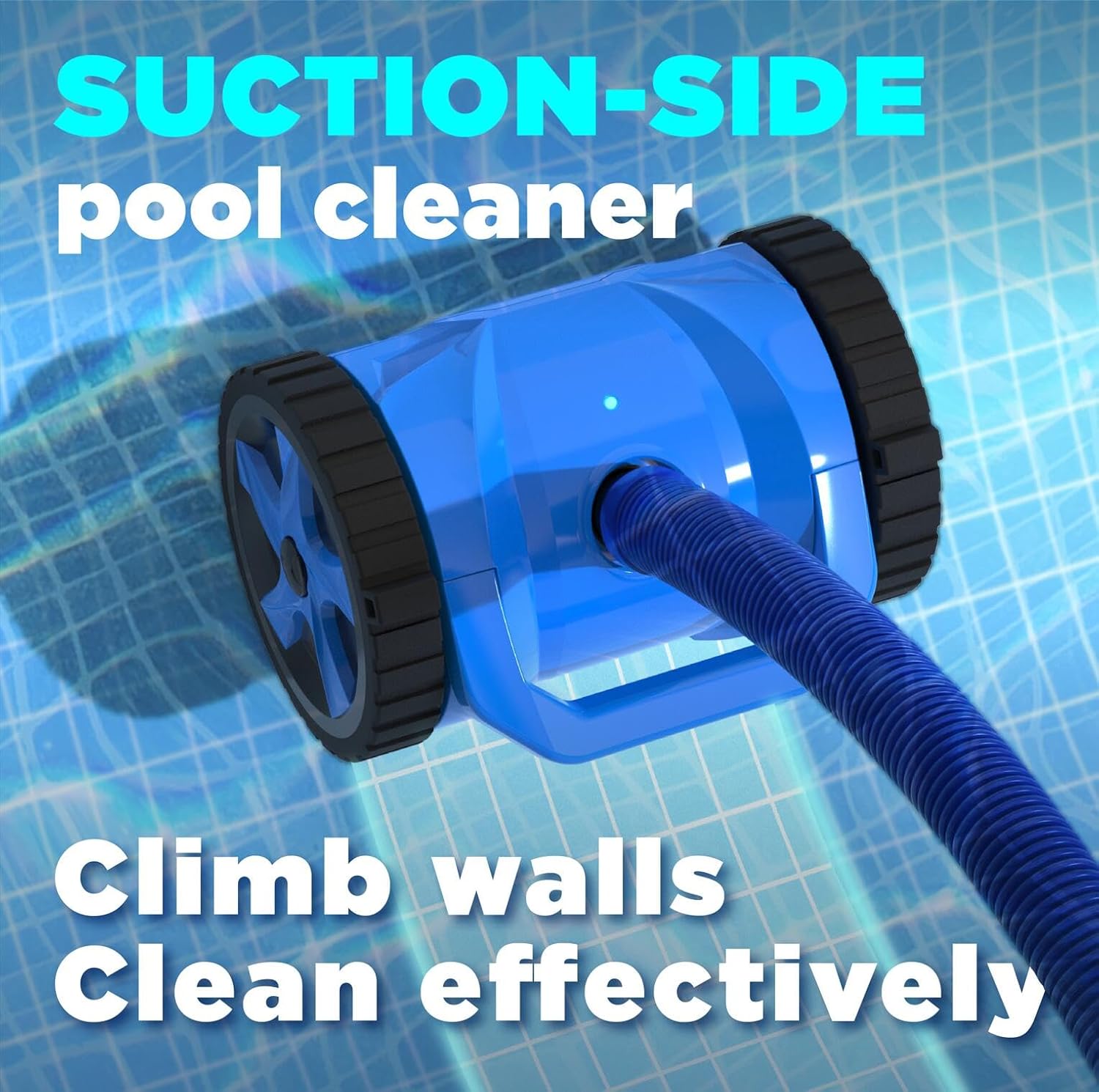 Generic Automatic Turbine Pool Cleaner for Large Inground Pool, Suction-Side Pool Vacuum Cleaner (Basic Set), Blue, SC-PC-2w