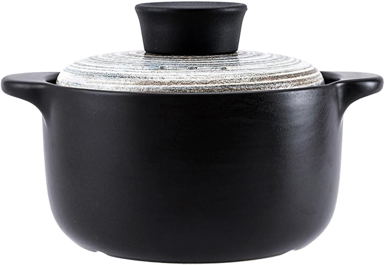 Ceramic Casserole Pot with Lid, 2L Healthy Cooking Pot, Heat-Resistant Soup Pot for Stews, Porridge, and More