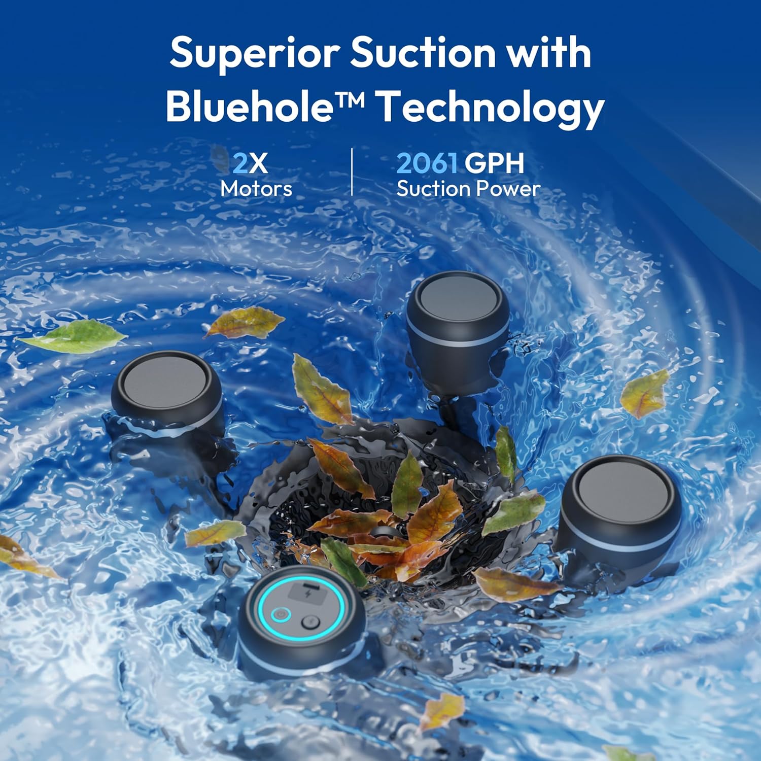 F10 Robotic Surface Skimmer, Pool Cleaner with Powerful Suction, Dual Motor, 5L Filter, Dual Cleaning Modes, Smart App Control, One-Tap Docking, LED, AI Navigation, for Pools up to 538 Sq.Ft.