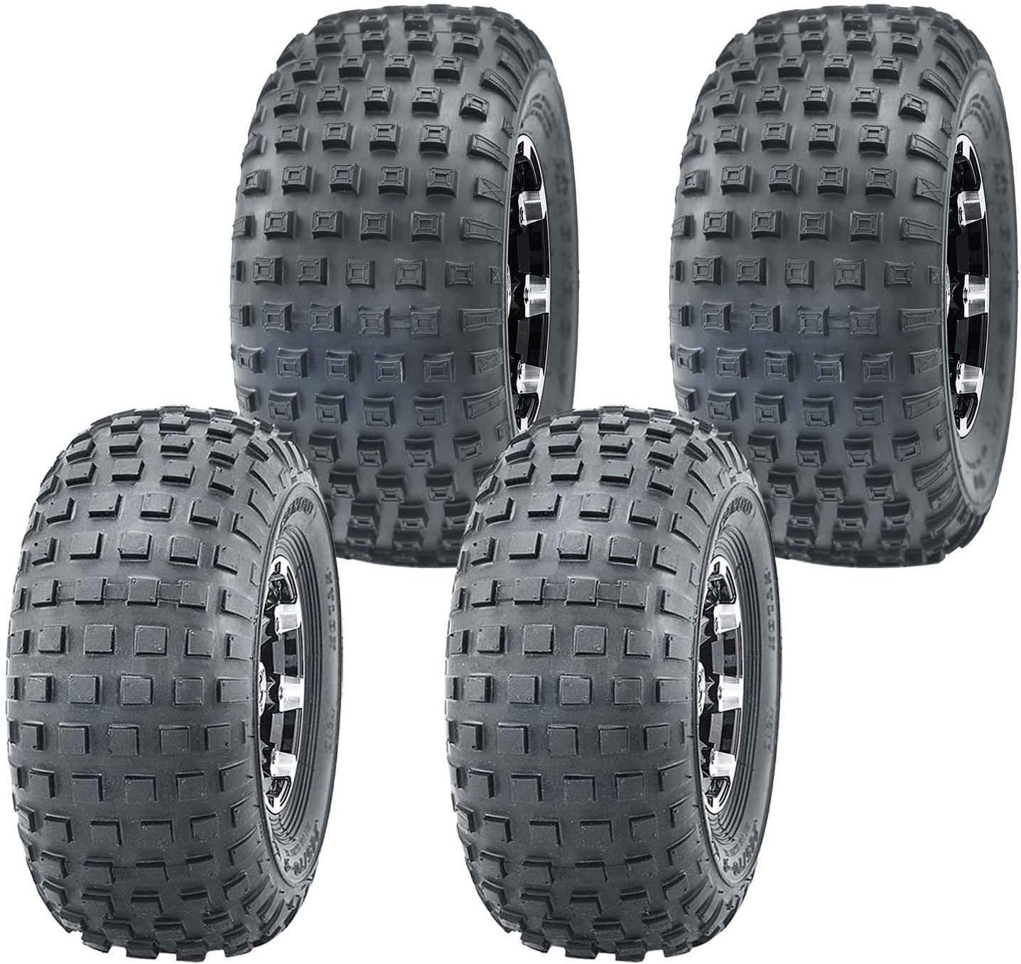 WANDA (Set 4) ATV Go Kart Tires 145/70-6 145x70x6 & 16x8-7 16x8x7 Knobby 4PR