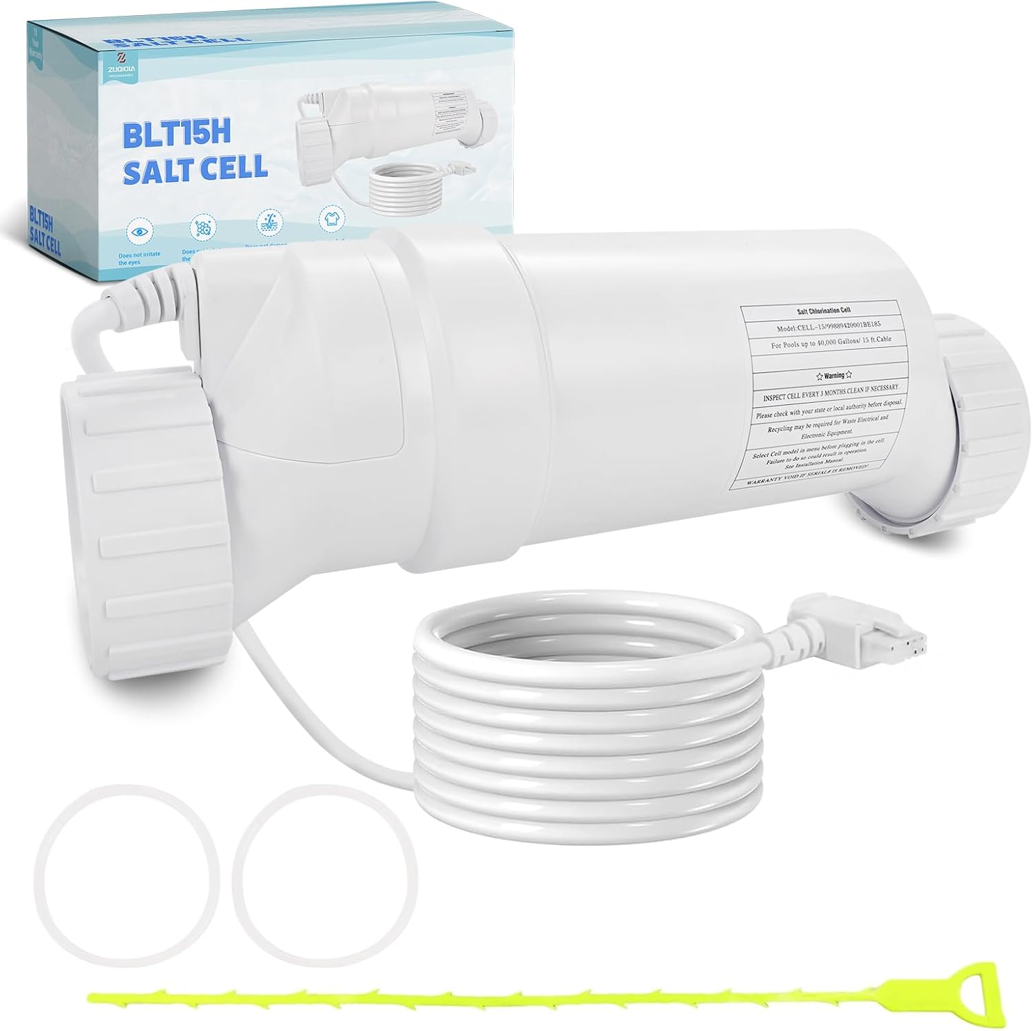 T-15 Salt Cell Replacement Compatible with Hayward Pool Turbo Chlorinator System Fit for T Cell T15 940 W3T-CELL-15 AquaRite, AquaTrol & More, Up to 40K Gallons