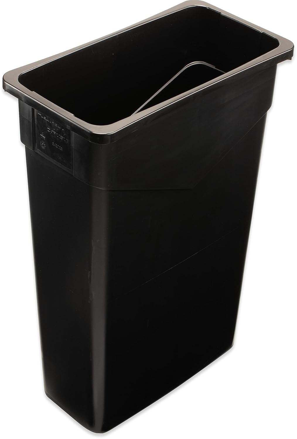 Carlisle FoodService Products Trimline Waste Container, Space Saving Slim Trash Can, 23 Gallons, Black, (Pack of 4)