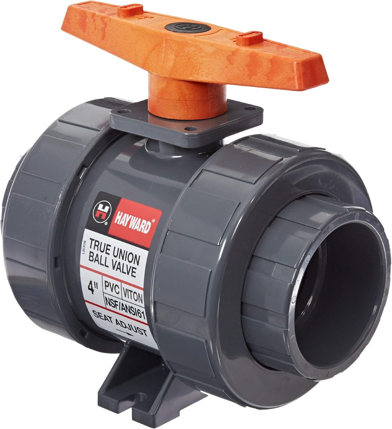 Hayward TB1400S 4-Inch PVC TB Series Ball Valve with Viton Seals and Socket End Connection