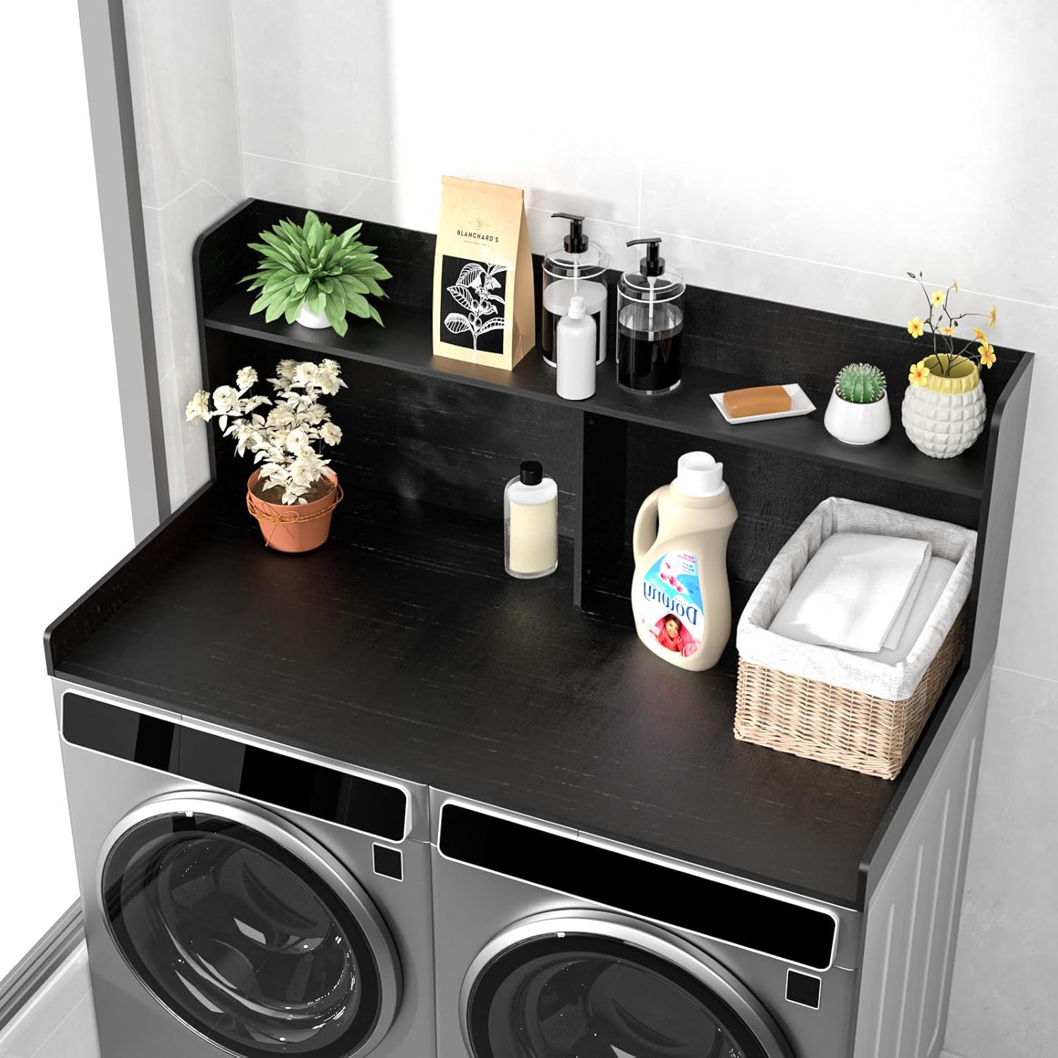 2-Tier Washer Dryer Countertop, Washer and Dryer Countertop with Shelf 54